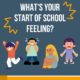 What's your start of school feeling? Photo shows four children, each showing a different emotion: fear, anxiety or stress, happiness and excitement, and anger.