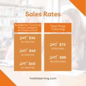 20% off your first 2 sessions - rates