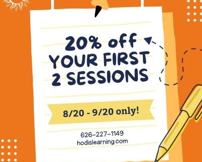 20% off your first 2 sessions
