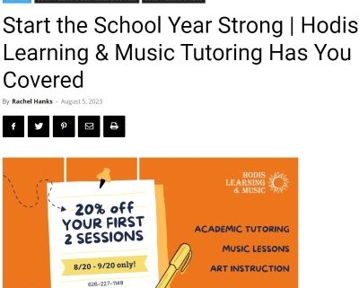 Start the School Year Strong | Hodis Learning & Music Tutoring Has You Covered
